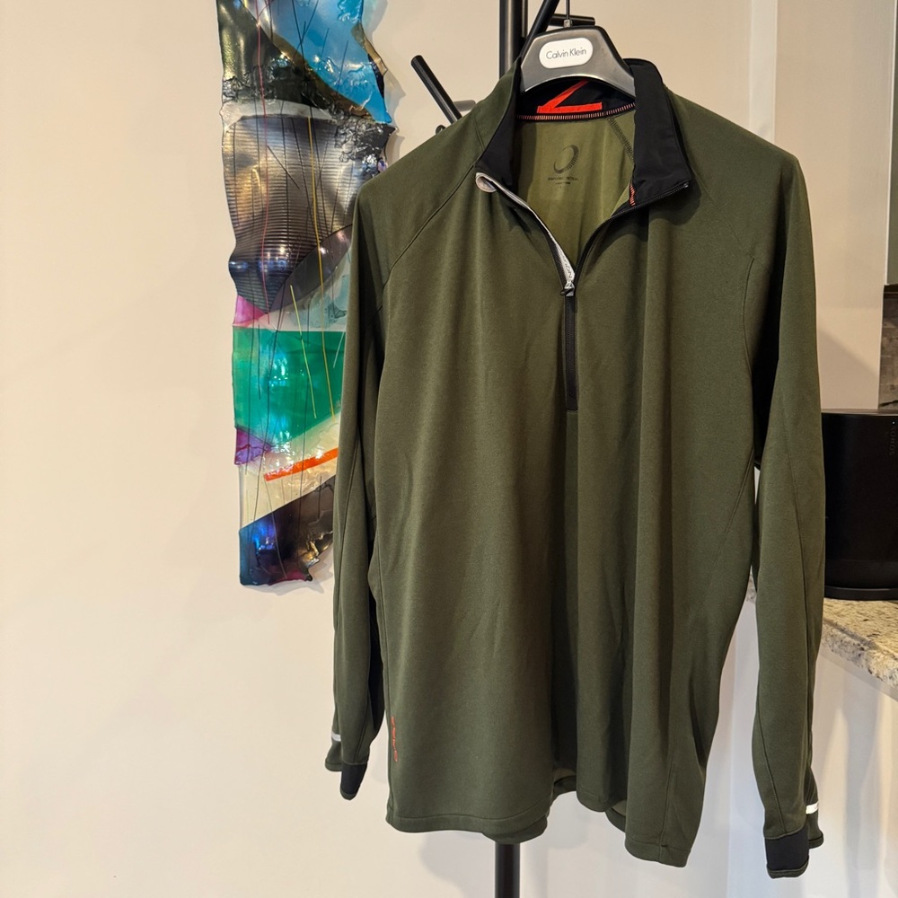 Zero Restriction Olive Green Quarter-Zip Pullover
